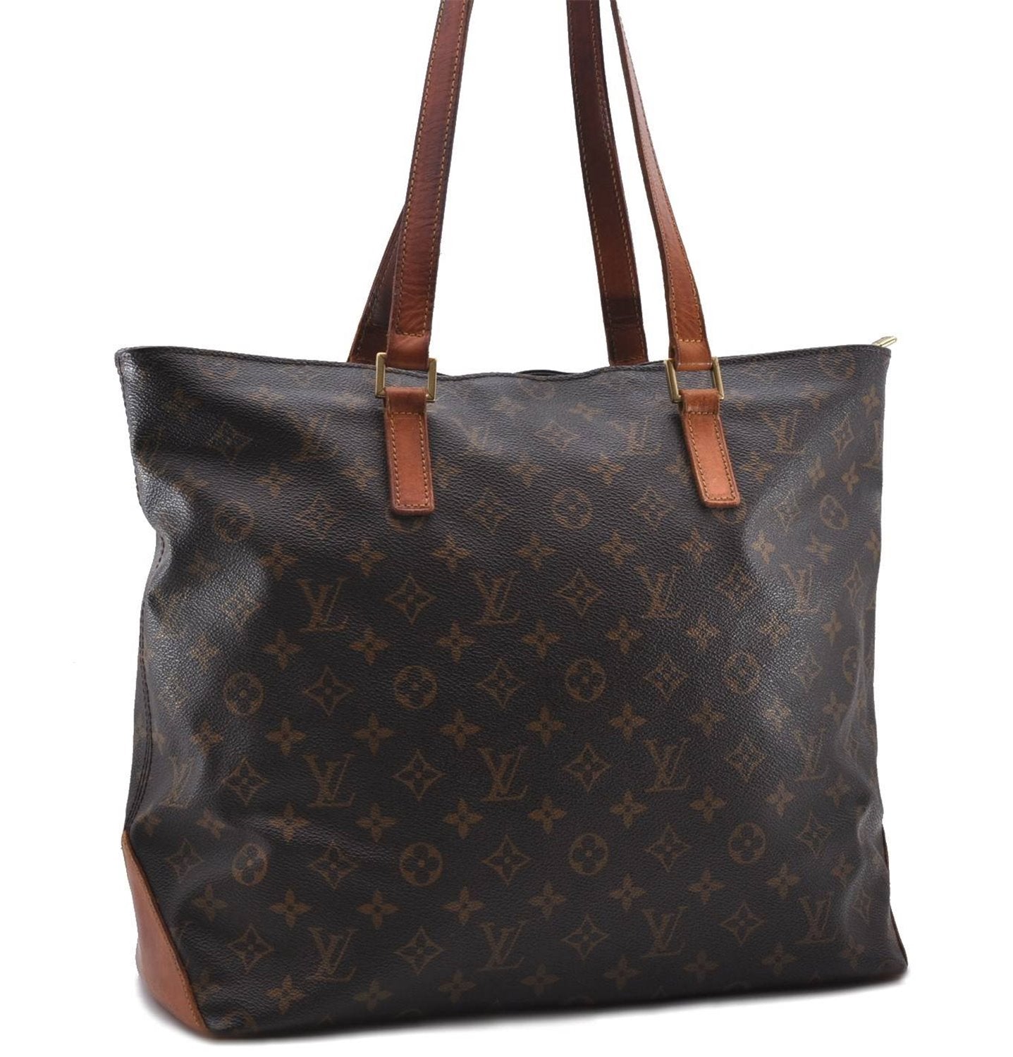 Authentic LOUIS VUITTON Monogram Cabas Mezzo Tote Bag Purse M51151 LV 7245C