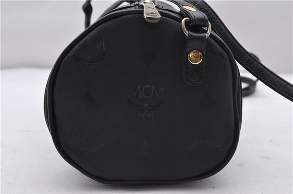 Authentic MCM Visetos Vintage Shoulder Cross Body Bag PVC Leather Black 7247C