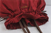 Authentic PRADA Nylon Leather Shoulder Tote Drawstring Bag Purse Red 7248C