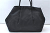 Authentic PRADA Nylon Tessuto Leather Flower Motif Hand Tote Bag Black 7248E