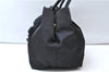 Authentic PRADA Nylon Tessuto Leather Flower Motif Hand Tote Bag Black 7248E