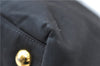 Authentic PRADA Nylon Tessuto Leather Flower Motif Hand Tote Bag Black 7248E