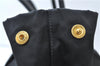 Authentic PRADA Nylon Tessuto Leather Flower Motif Hand Tote Bag Black 7248E