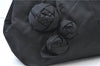 Authentic PRADA Nylon Tessuto Leather Flower Motif Hand Tote Bag Black 7248E