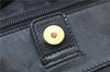 Authentic PRADA Nylon Tessuto Leather Flower Motif Hand Tote Bag Black 7248E