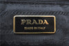 Authentic PRADA Nylon Tessuto Leather Flower Motif Hand Tote Bag Black 7248E