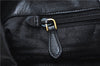 Authentic PRADA Nylon Tessuto Leather Flower Motif Hand Tote Bag Black 7248E