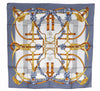 Authentic HERMES Carre 90 Scarf "Grand Manege" Silk Gray Box 7249F