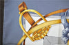 Authentic HERMES Carre 90 Scarf "Grand Manege" Silk Gray Box 7249F