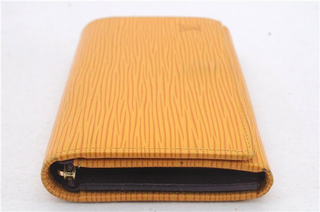 Auth Louis Vuitton Epi Porte Monnaie Billets Tresor Wallet M63509 Yellow 7250D