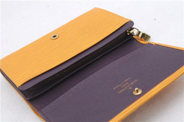 Auth Louis Vuitton Epi Porte Monnaie Billets Tresor Wallet M63509 Yellow 7250D