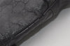 Authentic GUCCI Guccissima Shoulder Bag GG Leather Nylon 161822 Black 7250I