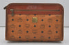 Authentic MCM Vintage Visetos Leather Clutch Hand Bag Purse Brown 7251I