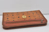 Authentic MCM Vintage Visetos Leather Clutch Hand Bag Purse Brown 7251I