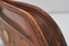 Authentic MCM Vintage Visetos Leather Clutch Hand Bag Purse Brown 7251I