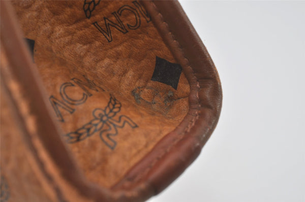 Authentic MCM Vintage Visetos Leather Clutch Hand Bag Purse Brown 7251I