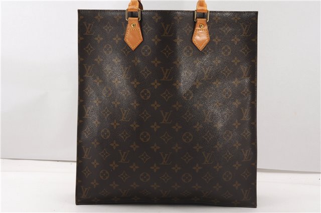 Authentic Louis Vuitton Monogram Sac Plat Hand Tote Bag M51140 LV 7252F