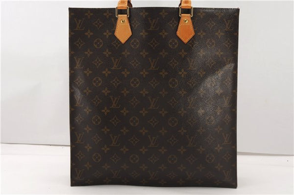 Authentic Louis Vuitton Monogram Sac Plat Hand Tote Bag M51140 LV 7252F