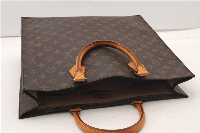 Authentic Louis Vuitton Monogram Sac Plat Hand Tote Bag M51140 LV 7252F