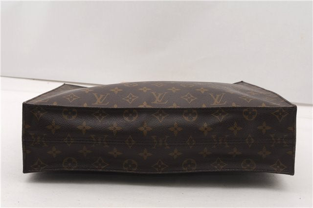 Authentic Louis Vuitton Monogram Sac Plat Hand Tote Bag M51140 LV 7252F