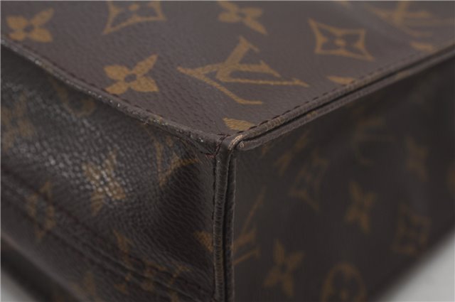 Authentic Louis Vuitton Monogram Sac Plat Hand Tote Bag M51140 LV 7252F