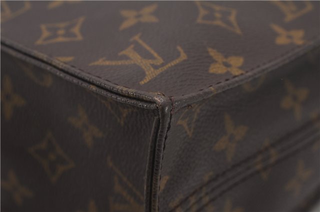 Authentic Louis Vuitton Monogram Sac Plat Hand Tote Bag M51140 LV 7252F