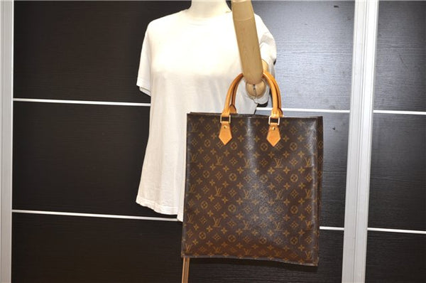 Authentic Louis Vuitton Monogram Sac Plat Hand Tote Bag M51140 LV 7252F