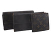 Authentic Louis Vuitton Monogram Long Bifold Wallet Purse 3Set LV 7253D