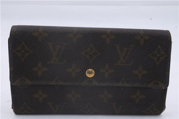 Authentic Louis Vuitton Monogram Long Bifold Wallet Purse 3Set LV 7253D