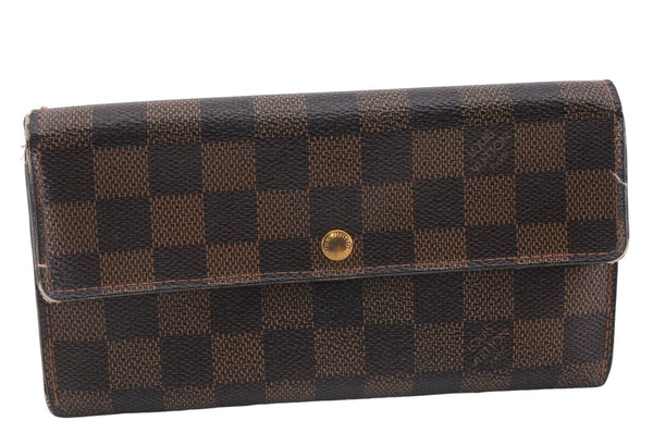 Auth Louis Vuitton Damier Pochette Porte Monnaie Credit Wallet N61724 LV 7254D