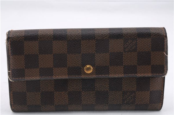 Auth Louis Vuitton Damier Pochette Porte Monnaie Credit Wallet N61724 LV 7254D