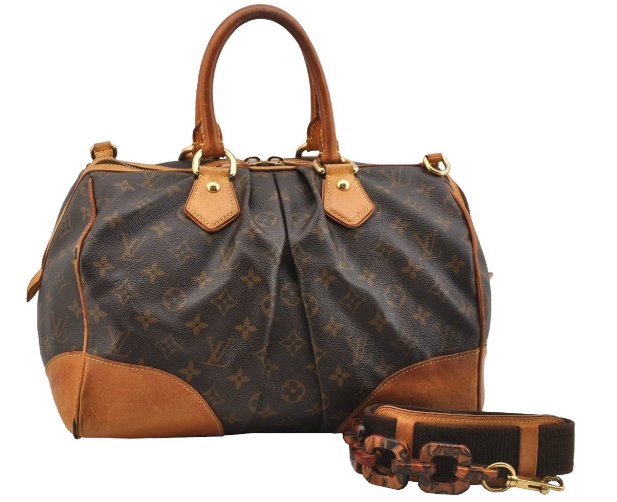 Authentic Louis Vuitton Monogram Stephen 2Way Hand Boston Bag M40118 LV 7254I