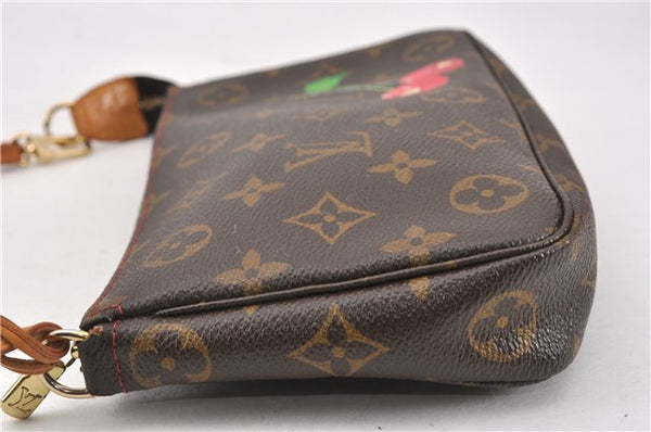 Auth Louis Vuitton Monogram Cherry Pochette Accessoires M95008 Hand Pouch 7255F