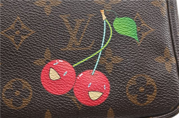 Auth Louis Vuitton Monogram Cherry Pochette Accessoires M95008 Hand Pouch 7255F