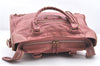 Authentic BALENCIAGA Giant City 2Way Hand Bag Leather 281770 Pink 7256E