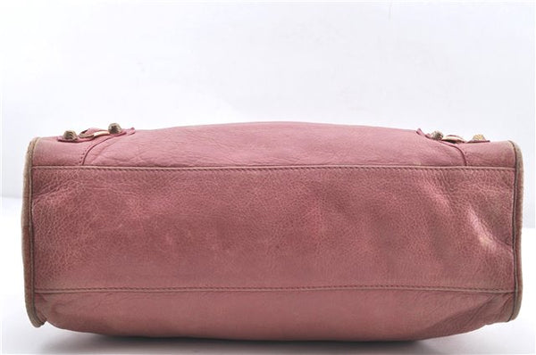 Authentic BALENCIAGA Giant City 2Way Hand Bag Leather 281770 Pink 7256E