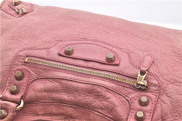 Authentic BALENCIAGA Giant City 2Way Hand Bag Leather 281770 Pink 7256E