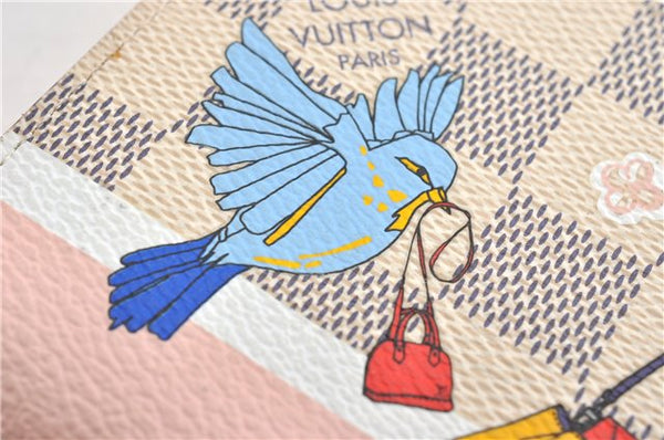 Auth Louis Vuitton Damier Azur Zippy Coin Purse Wallet Bird N60138 Box 7259F