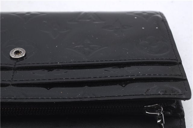 Authentic Louis Vuitton Vernis Portefeuille Sarah Wallet Black M90080 LV 7260D