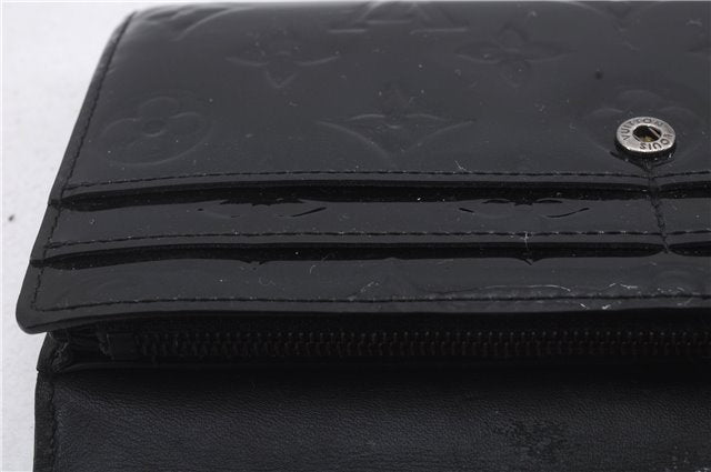 Authentic Louis Vuitton Vernis Portefeuille Sarah Wallet Black M90080 LV 7260D