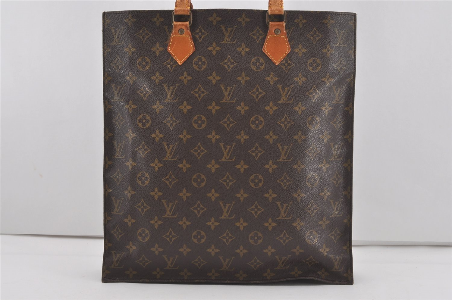 Authentic Louis Vuitton Monogram Sac Plat Hand Tote Bag M51140 LV 7260I