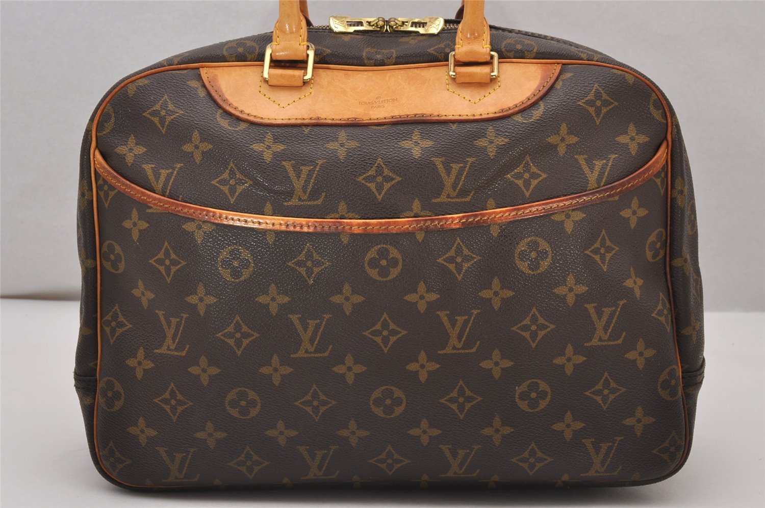 Authentic Louis Vuitton Monogram Deauville Hand Bag M47270 LV 7261I