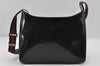 Authentic GUCCI Web Sherry Line Shoulder Cross Body Bag Enamel Black 7262I