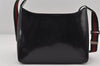 Authentic GUCCI Web Sherry Line Shoulder Cross Body Bag Enamel Black 7262I