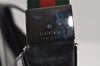 Authentic GUCCI Web Sherry Line Shoulder Cross Body Bag Enamel Black 7262I