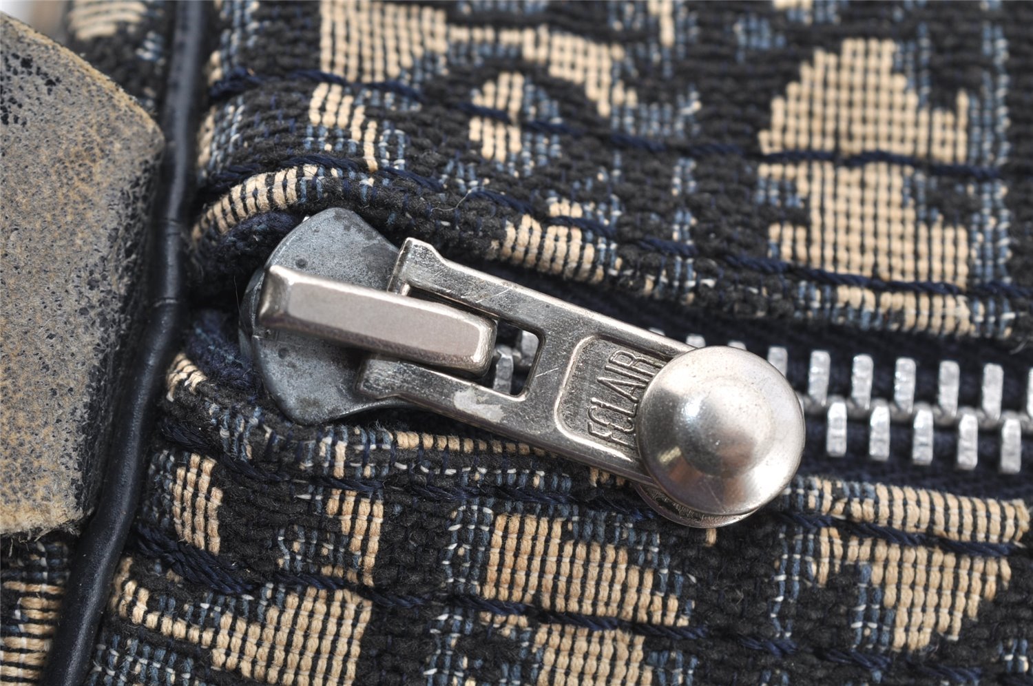 Authentic Christian Dior Trotter Hand Boston Bag Canvas Leather Blue 7263I