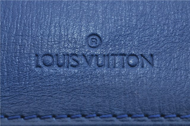 Auth Louis Vuitton Epi Epi Porte Cartes Credit Yen Wallet Blue Black 3Set 7264D