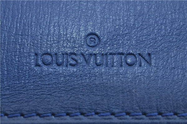 Auth Louis Vuitton Epi Epi Porte Cartes Credit Yen Wallet Blue Black 3Set 7264D