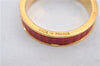 Authentic HERMES Scarf Ring Boucle Sellier Belt Design Red Gold Box 7264E