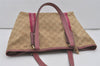 Authentic GUCCI Sherry Line Tote Bag GG Canvas Leather 137396 Beige 7265I